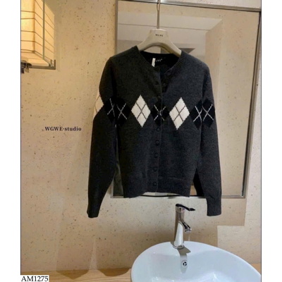 AM1275 ÁO CARDIGAN PHỐI CỔ SƠ MI HÃNG W.G.W.E