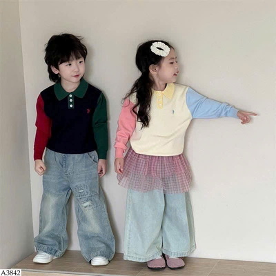 A3842 ÁO LEN CỔ POLO CHO BÉ