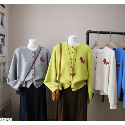 AM1271 ÁO LEN CARDIGAN NGỰA 