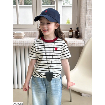 AG9282 ÁO KẺ TRÁI TIM AMBB BG