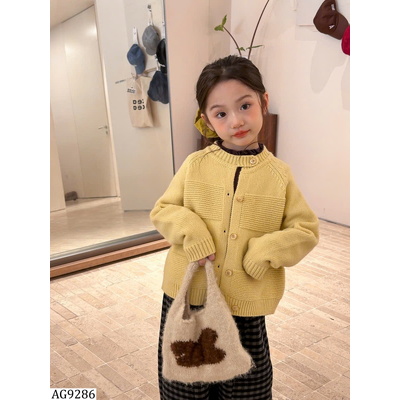 AG9286 ÁO LEN CARDIGAN BÉ GÁI AMBBKIDS