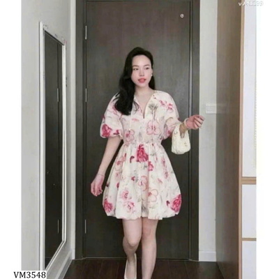 VM3548 ĐẦM HOA TAY PHỒNG KASLEAD
