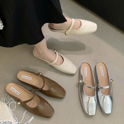 GM0326 GIÀY BÚP BÊ NỬA GÓT QUAI NGANG