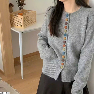 AM1289 ÁO LEN CARDIGAN CÚC SẮC MÀU