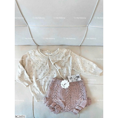 SG1031 SET ÁO LEN CỔ BÈO MIX SHORT LEN SZ NHÍ
