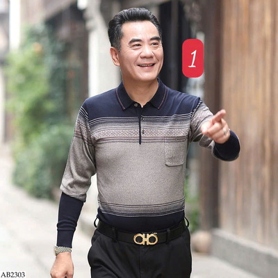 AB2303 ÁO POLO DÀI TAY NAM TRUNG NIÊN 