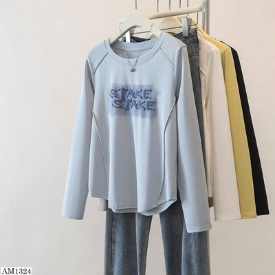 AM1324 ÁO THUN DÀI TAY CHỮ NỔI NỮ