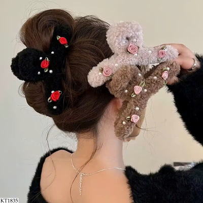 KT1835 KẸP TÓC HOA HỒNG