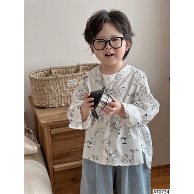 AT0734 ÁO SƠ MI HỌA TIẾT CHO BÉ