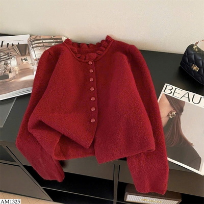 AM1325 ÁO CARDIGAN LEN CỔ BÈO