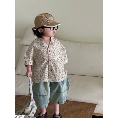 AT0741 ÁO SƠ MI HOA CỘC TAY