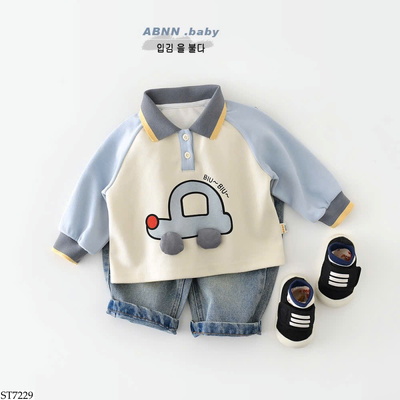 ST7229 SET ÁO POLO MIX QUẦN JEAN SZ NHÍ