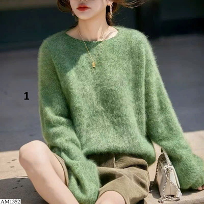 AM1352 ÁO LEN LÔNG CỔ TRÒN NỮ
