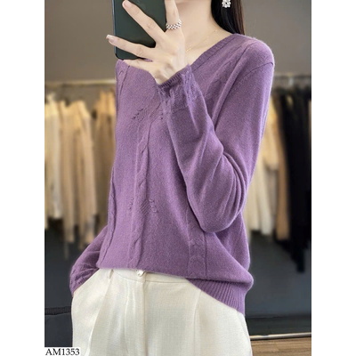 AM1353 BST ÁO LEN CỔ V NỮ