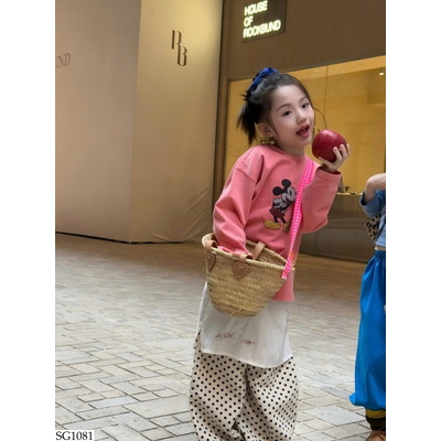 SG1081 SET ÁO MICKEY MIX QUẦN CHẤM BI BG