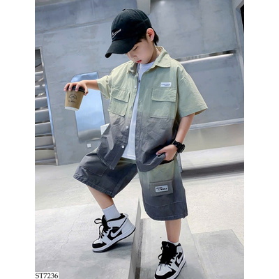 ST7236 SET SƠ MI CỘC TAY LOANG MÀU BT