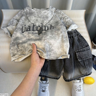 ST7241 SET ÁO PHÔNG LOANG MIX SHORT TÚI HỘP