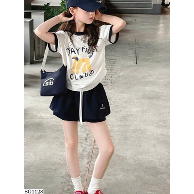 SG1128 SET ÁO THUN HỌA TIẾT MIX QUẦN GIẢ CV