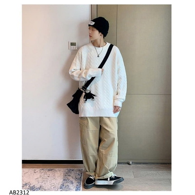 AB2312 ÁO LEN NAM CỔ TRÒN OVERSIZE