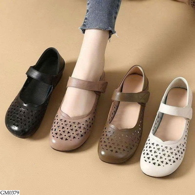 GM0379 GIÀY BÚP BÊ ĐỤC LỖ QUAI DÁN
