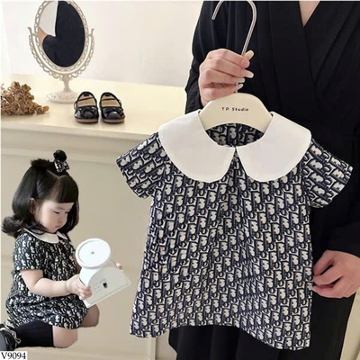 V9094 VÁY HỌA TIẾT CỔ BÚP BÊ BG