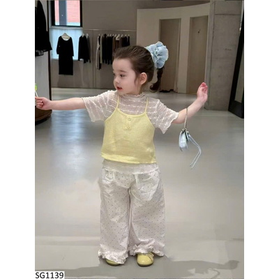 SG1139 SET 2 ÁO MIX QUẦN CHẤM BI CHO BÉ