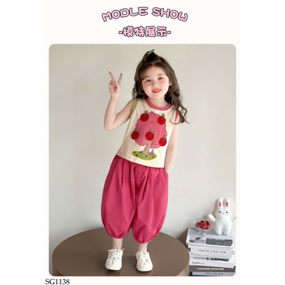 SG1138 SET ÁO CÂY TÁO MIX QUẦN BÍ HỒNG
