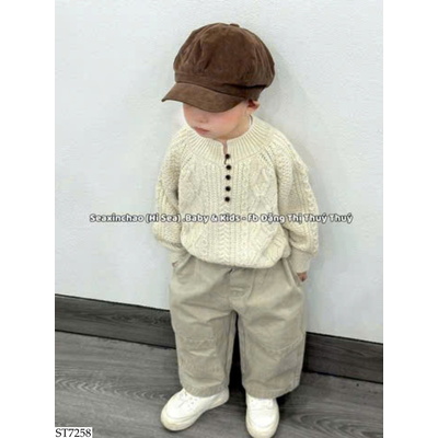 ST7258 SET ÁO LEN MIX QUẦN SUÔNG CHO BÉ