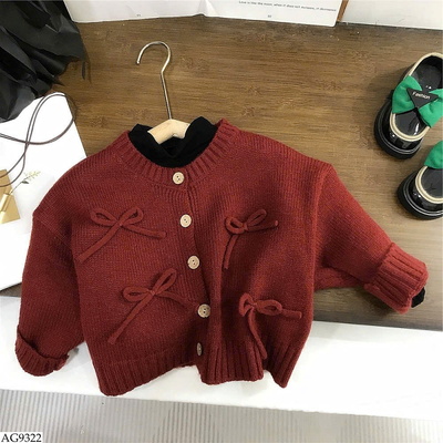 AG9322 ÁO CARDIGAN LEN NƠ BG
