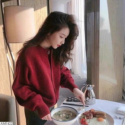AM1422 ÁO CARDIGAN LEN ĐỎ CHO NỮ