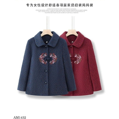 AM1432 ÁO KHOÁC DẠ HỌA TIẾT TRUNG NIÊN