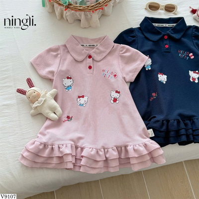 V9107 VÁY KITTY CỔ SƠ MI NINGLI BG