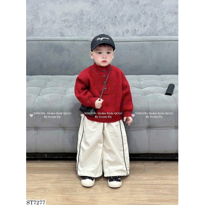 ST7277 SET ÁO LEN MIX QUẦN VIỀN KẺ MTINY QUEEN
