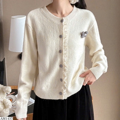 AM1437 ÁO LEN CARDIGAN CÚC CARO NỮ