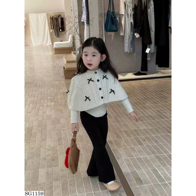SG1159 SET ÁO CHOÀNG LEN NƠ MIX QUẦN ỐNG LOE BG