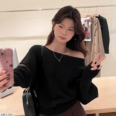 AM1439 ÁO LEN DÀI TAY TRỄ VAI CHO NỮ