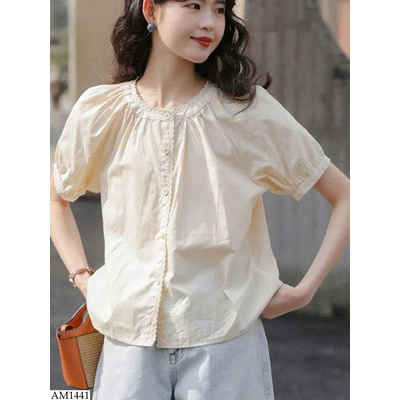 AM1441 ÁO KIỂU TAY PHỒNG VIỀN REN
