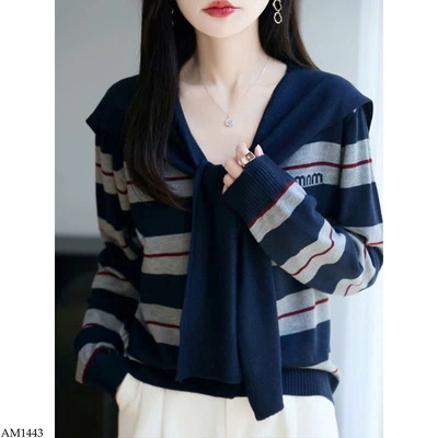 AM1443 ÁO LEN KẺ CHO NỮ
