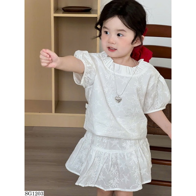 SG1203 SET ÁO THÊU HOA MIX CHÂN VÁY BG