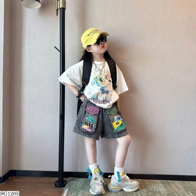 SG1205 SET ÁO THUN MIX QUẦN SHORT JEANS BG
