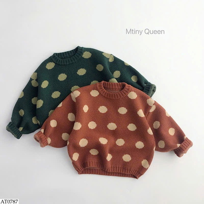 AT0787 ÁO LEN CHẤM BI MTINY QUEEN