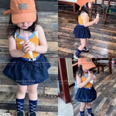 SG1183 SET ÁO CAM MIX QUẦN VÁY BG