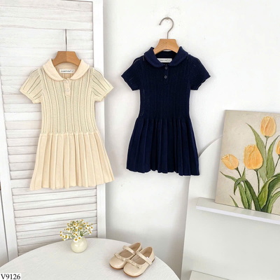 V9126 VÁY POLO LEN CỘC TAY BG