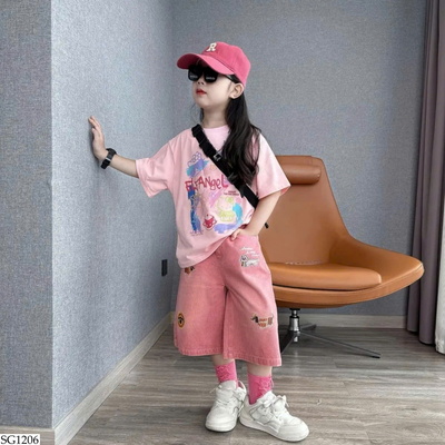 SG1206 SET ÁO PHÔNG MIX QUẦN JEAN CÚN BG