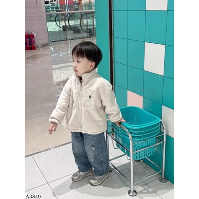 A3849 ÁO KHOÁC LÓT LÔNG THÊU NGỰA CHO BÉ