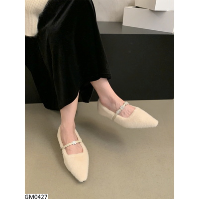 GM0427 GIÀY BÚP BÊ LÔNG MŨI NHỌN
