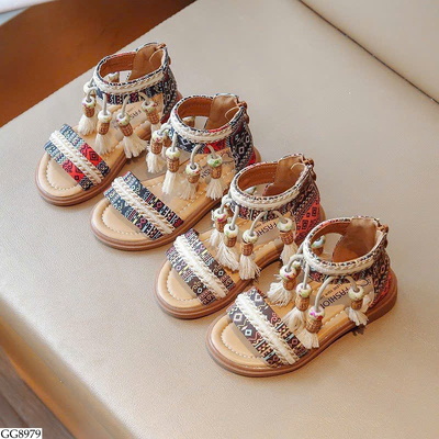 GG8979 SANDAL THỔ CẨM PHONG CÁCH BOHO BÉ GÁI