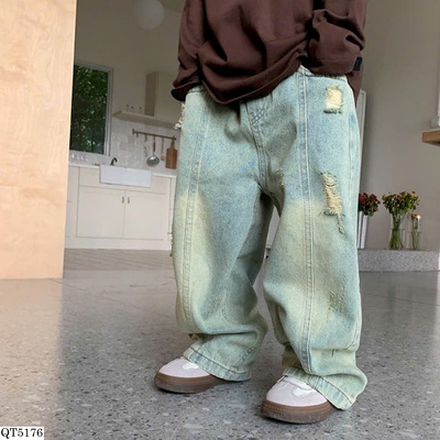 QT5176 QUẦN JEANS RÁCH RETRO BT