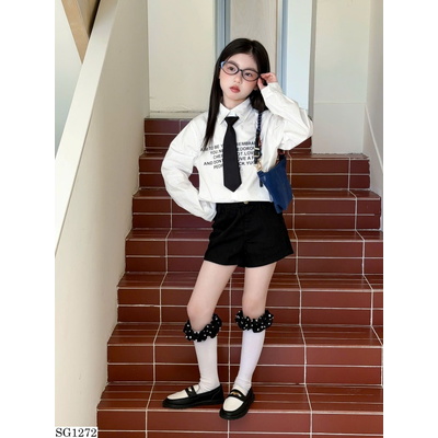 SG1272 SET ÁO SƠ MI KÈM CÀ VẠT MIX QUẦN SHORT BG