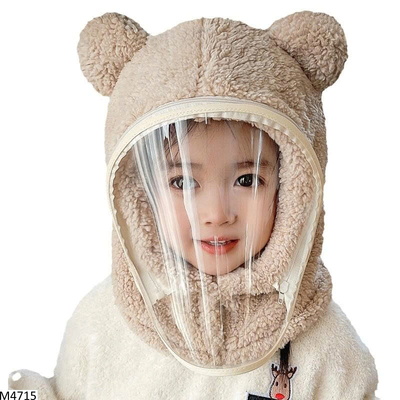 M4715 MŨ BÔNG TAI GẤU CHE MẶT CHO BÉ
